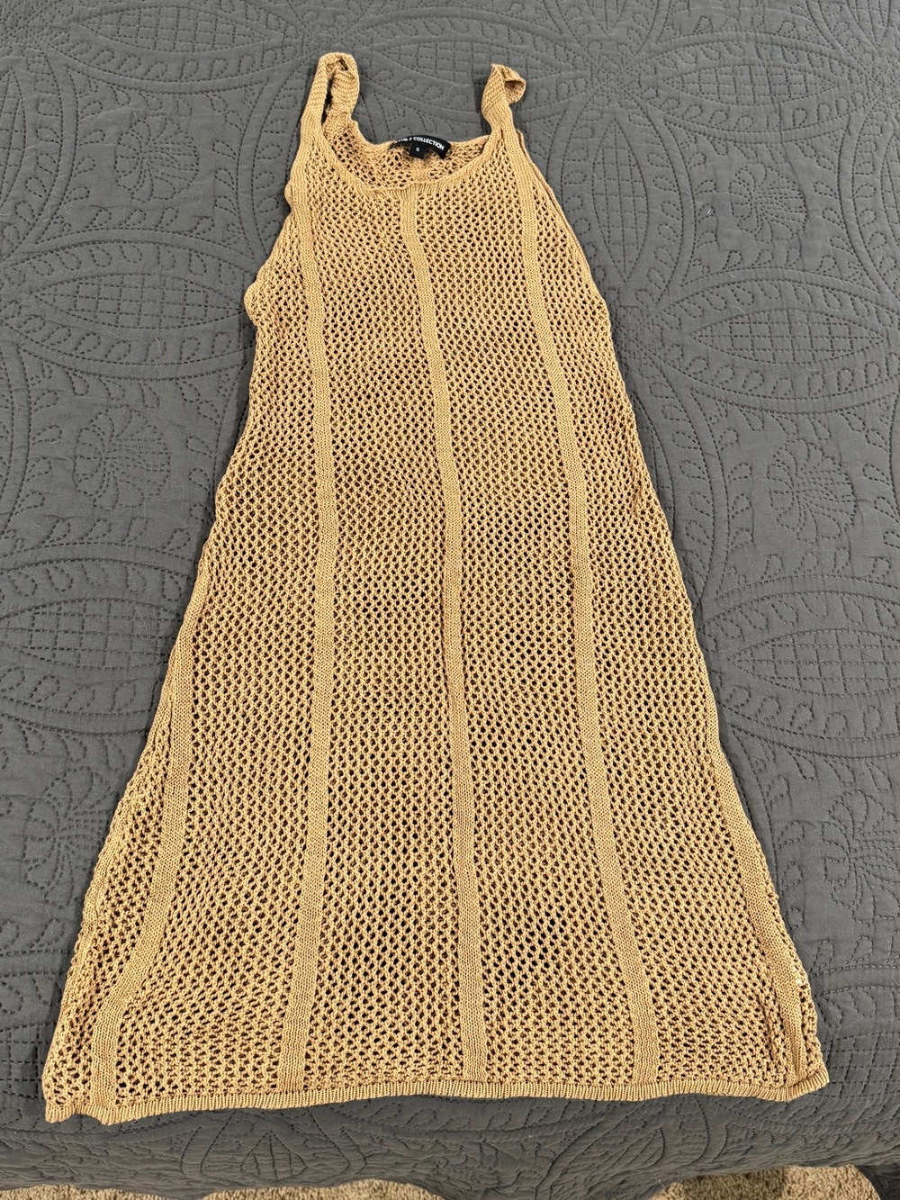 Beige Crochet Knit Pool Coverup